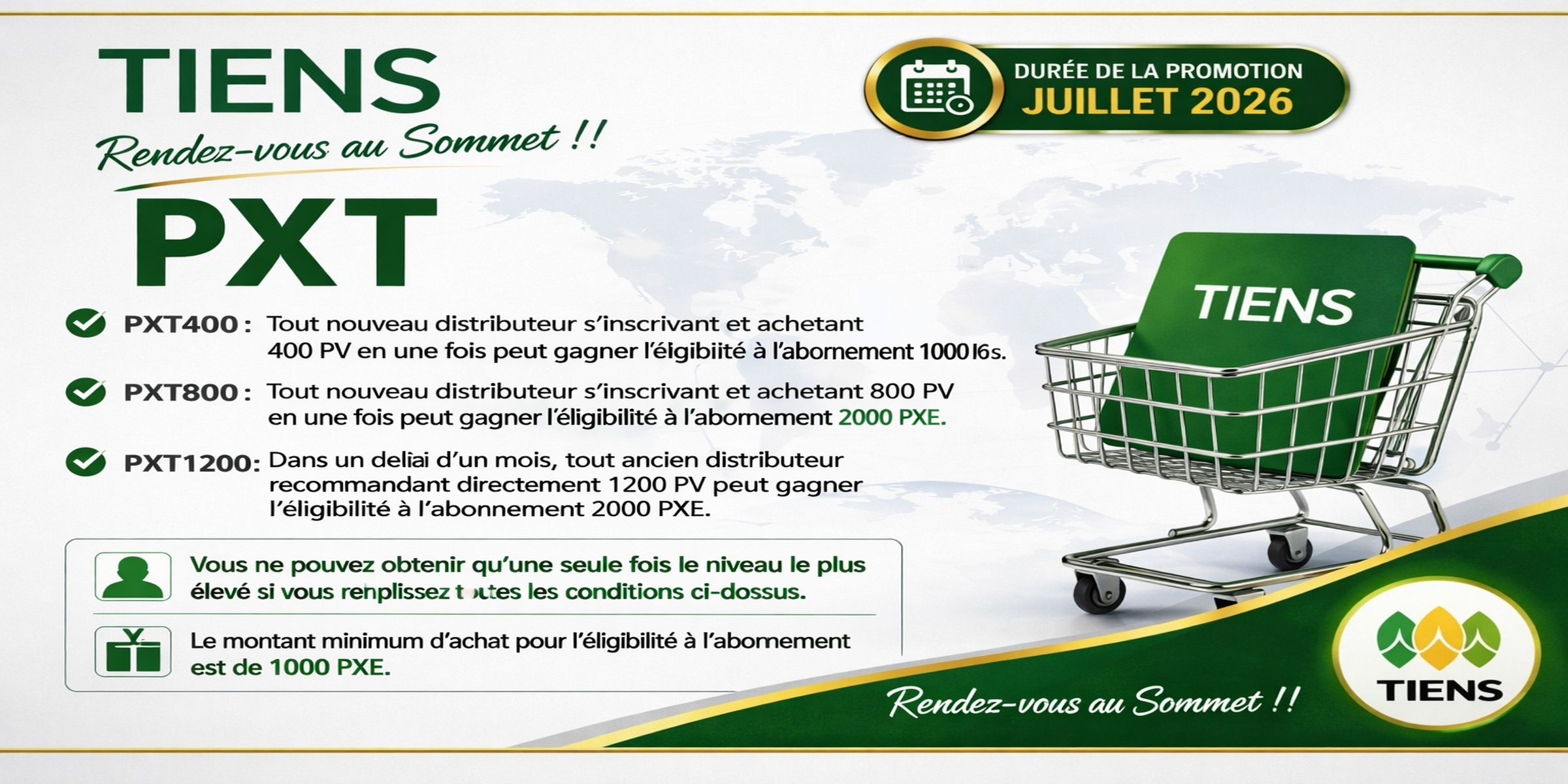 TIENS – Programme PXT : gagnez votre abonnement PXE !
